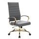 preview thumbnail 35 of 49, LeisureMod Benmar High-Back Leather Office Chair W/ Gold Frame