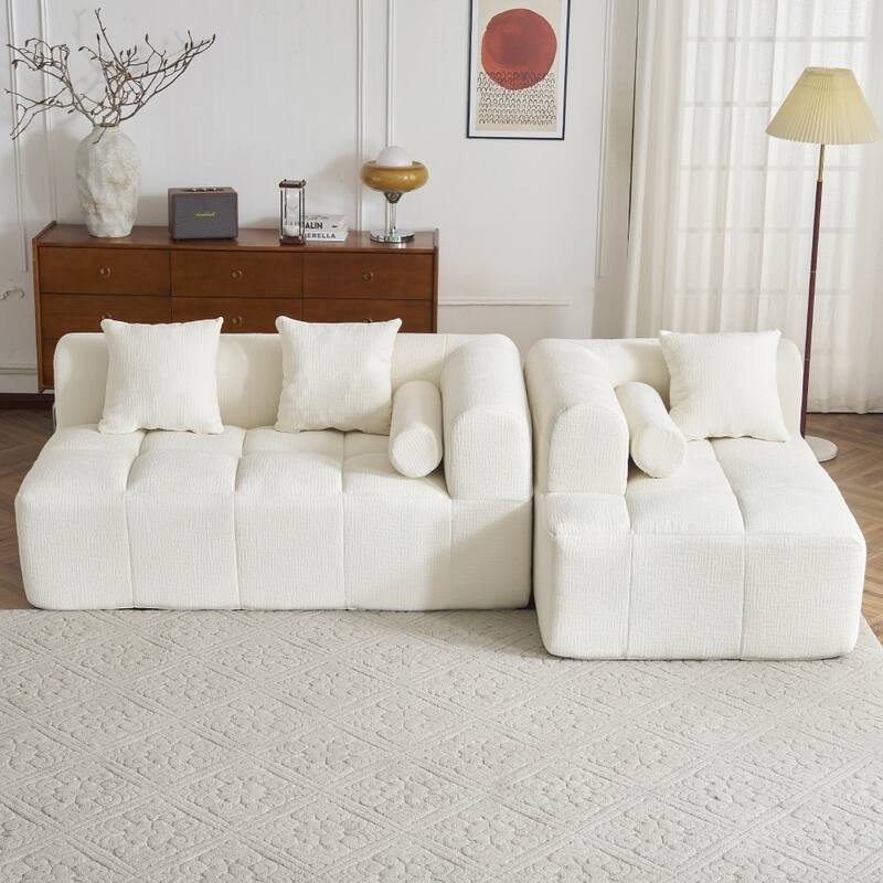 101.2" Modular Free-combined Sectional Sofa with Deep Seating and Two Side Pockets