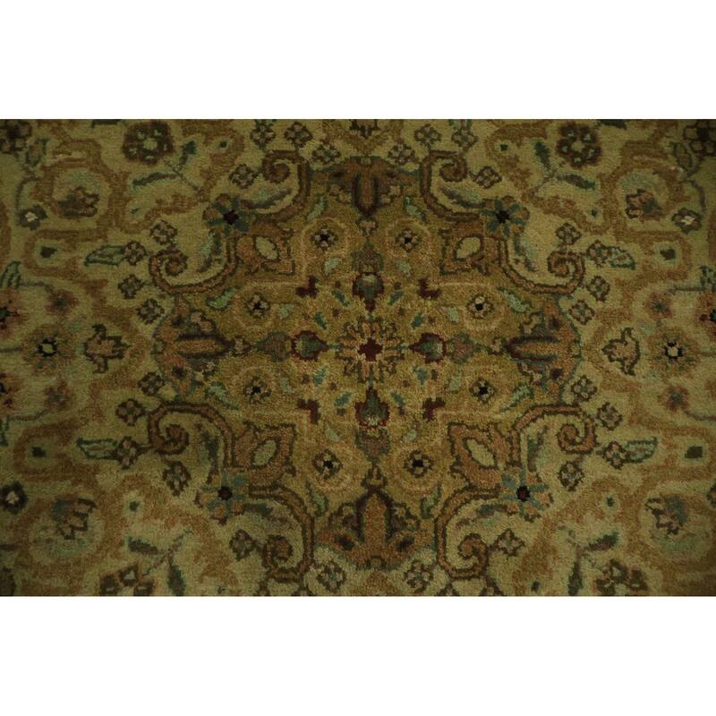 Hand Knotted Oriental 100% Wool Carpet Traditional Floral Beige & Ivories Agra Area Rug - 8' 10'' X 6' 2''