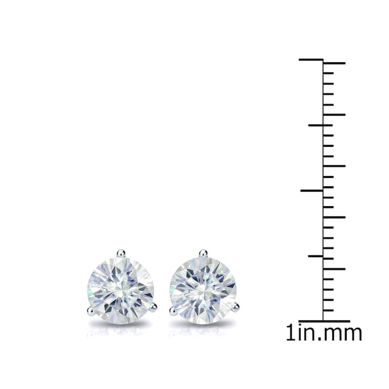 Auriya 1 1/2ctw Round Moissanite Stud Earrings 14k Gold Martini-set - 5.9 mm