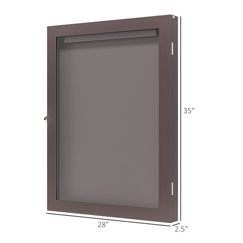 HOMCOM 28" x 35" Jersey Display Case, Wall-Mounted Memorabilia Acrylic Shadow Box with Hanger, Black