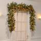 Wintry Faux Pine Pre-lit 9-foot Garland with Cones and Red Berries - Green