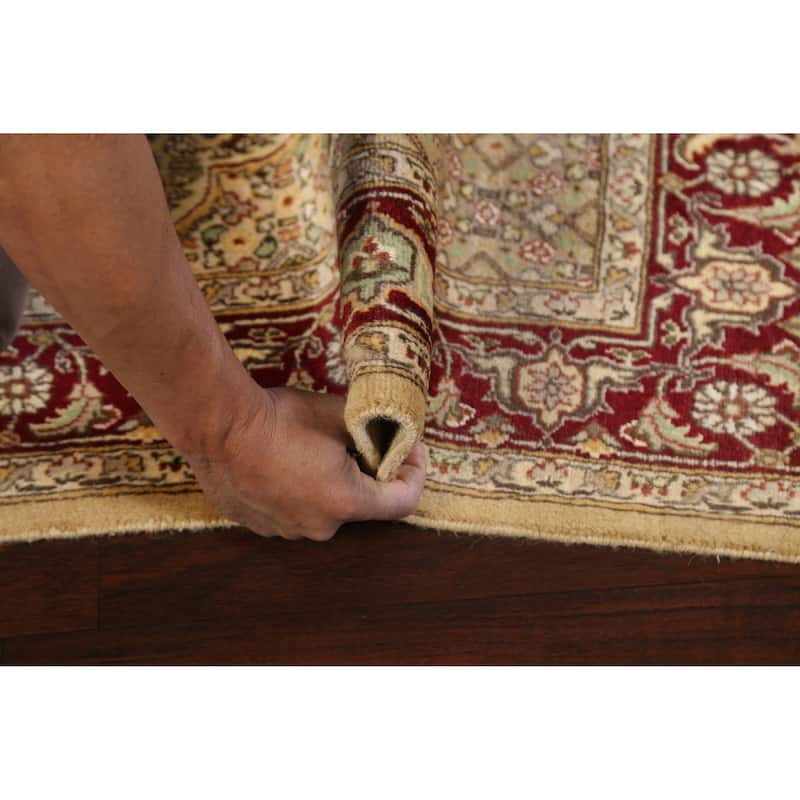 Wool/ Silk Vegetable Dye Tabriz Mahi Oriental Area Rug Hand-knotted - 4'0" x 6'4"