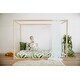 preview thumbnail 2 of 3, Custom Kids Furniture Floor Twin Canopy Bed with Slats