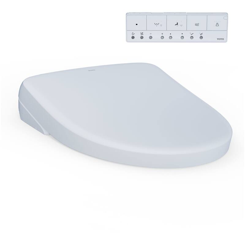 TOTO® WASHLET®+ S7 Bidet Seat, EWATER+® Cleaning, Contemporary Lid, Elongated, Cotton White - SW4726AT40#01