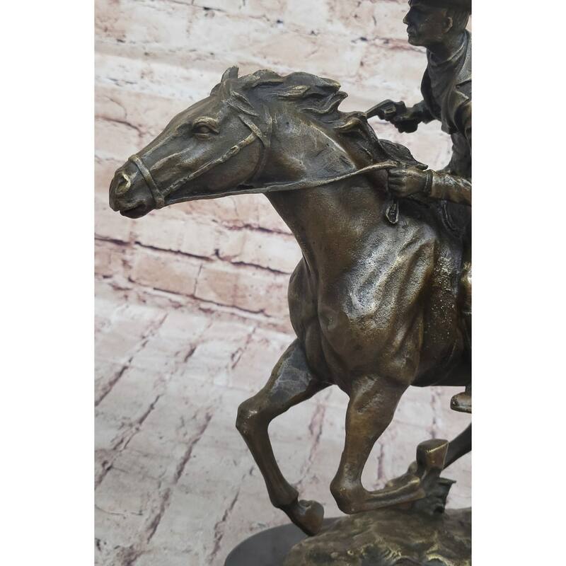 American Clic Western Cowboy Bronze Sculpture Statue Remington Tribute