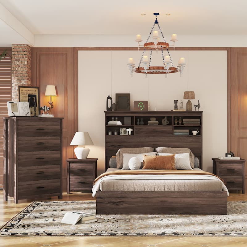 Bedroom Sets Queen Size Vintage Wooden Bed