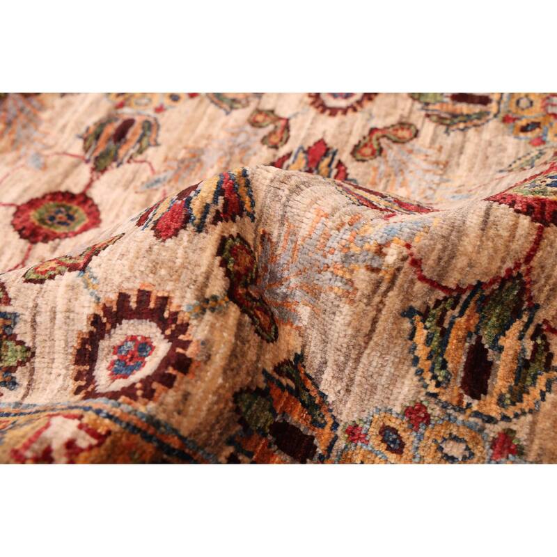 ECARPETGALLERY Hand-knotted Aryana Tan Wool Rug - 8'8 x 11'6