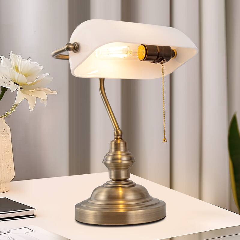White E26 Single-Head Bedside Table Lamp, Minimalist Corded Nightstand Light, Soft Glow Ambient Lighting - 10.43*7.08*14.17