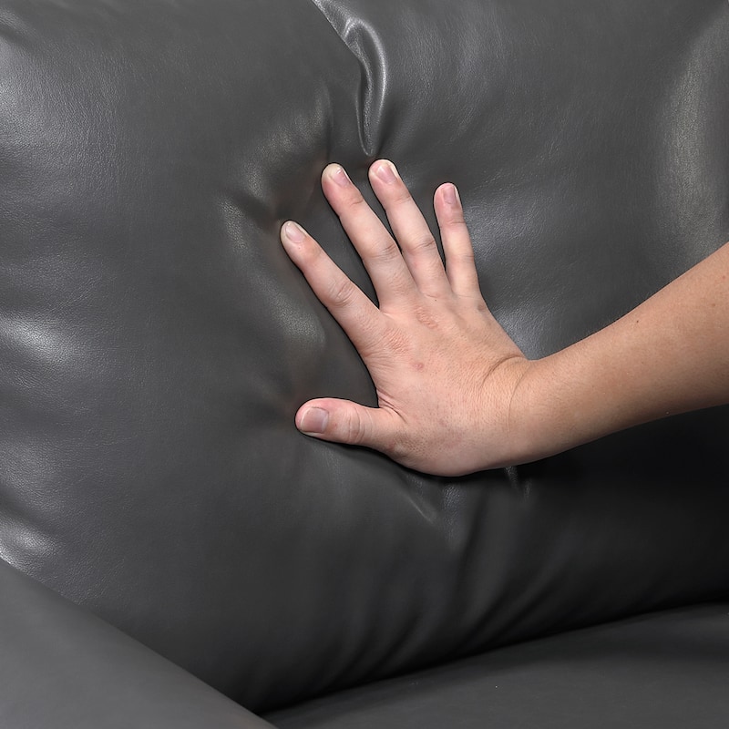 Fremont & Park Frances 57" Faux Leather Living Room Loveseat - Brown Finish Feet