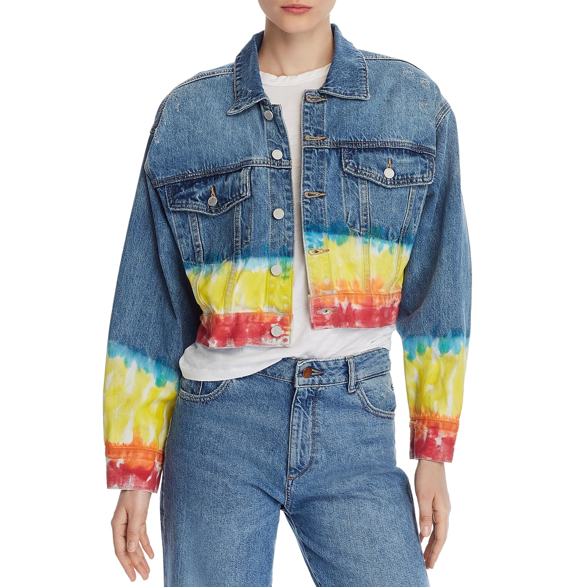tie dye denim jacket womens