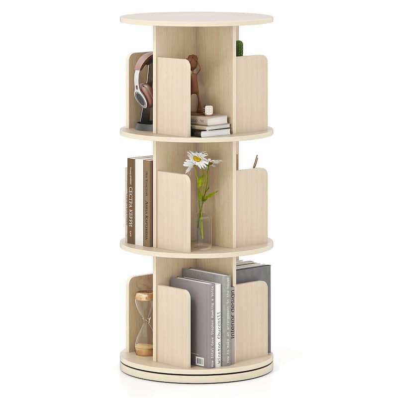 Costway 1/2 PCS 3-Tier Rotating Bookshelf 360° Display Rack with - See Details