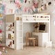 preview thumbnail 10 of 16, Twin Size Loft Bed With Ladder,Shelves and Desk for Home White