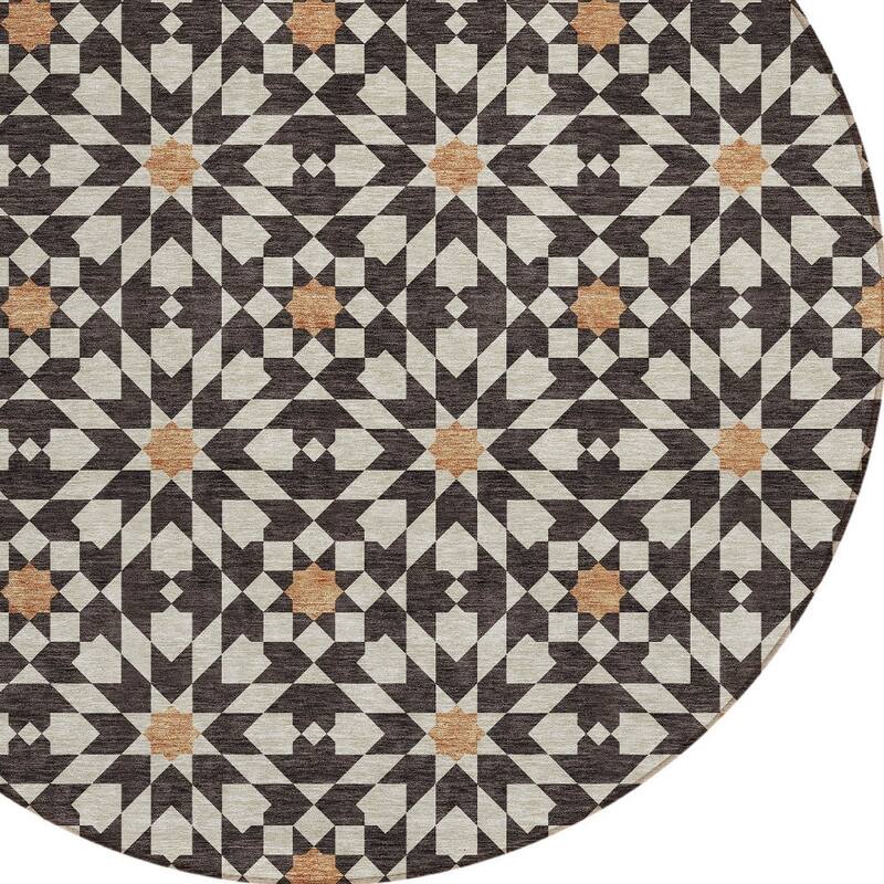HomeRoots Floral Medallion Transitional Rectangle Outdoor Rug