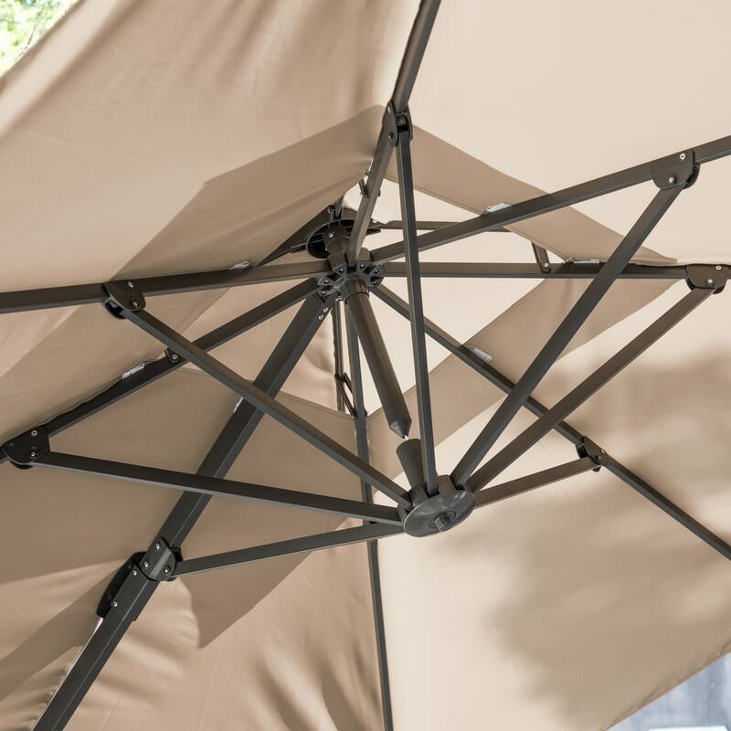 Furniture of America Aires 8-foot Steel Square Cantilever Offset Tilt Roma Umbrella