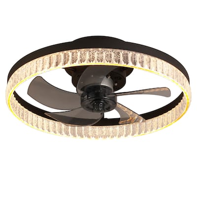 Ceiling Fans with Lights, Minimalist Ring Led Chandelier Fan with Remote Control - N/A