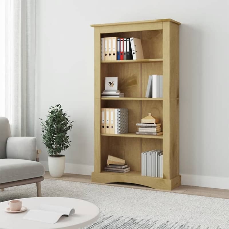 vidaXL 3/4-Tier Bookcase Mexican Pine Corona Range Multi Colors 39.4"/59.1"
