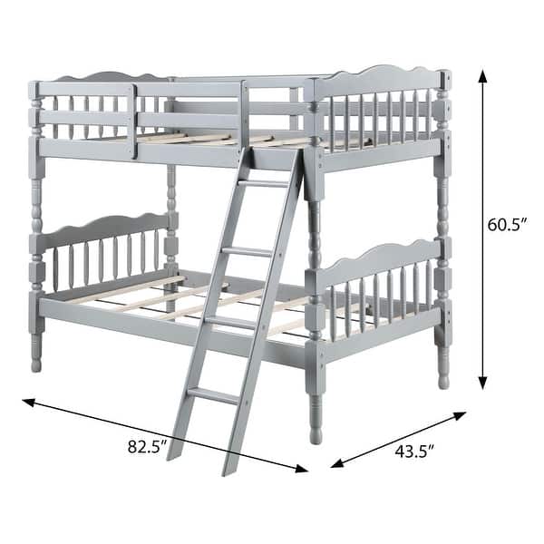 Classic Rectangular Design Twin over Twin Bunk Bed
