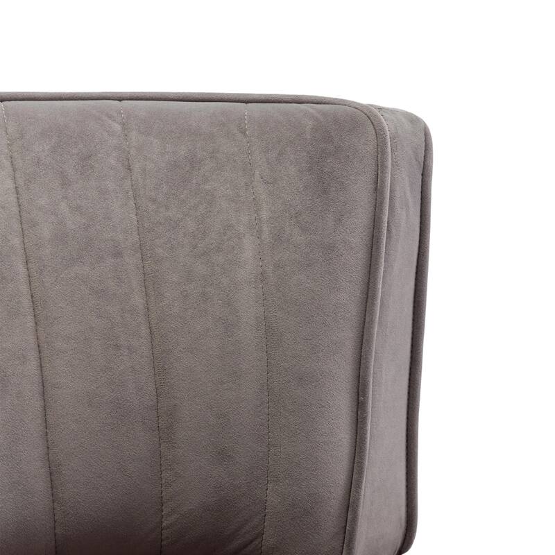 360° Swivel Velvet Barrel Sofa Chair with Wide Upholstered and Angled Armrests