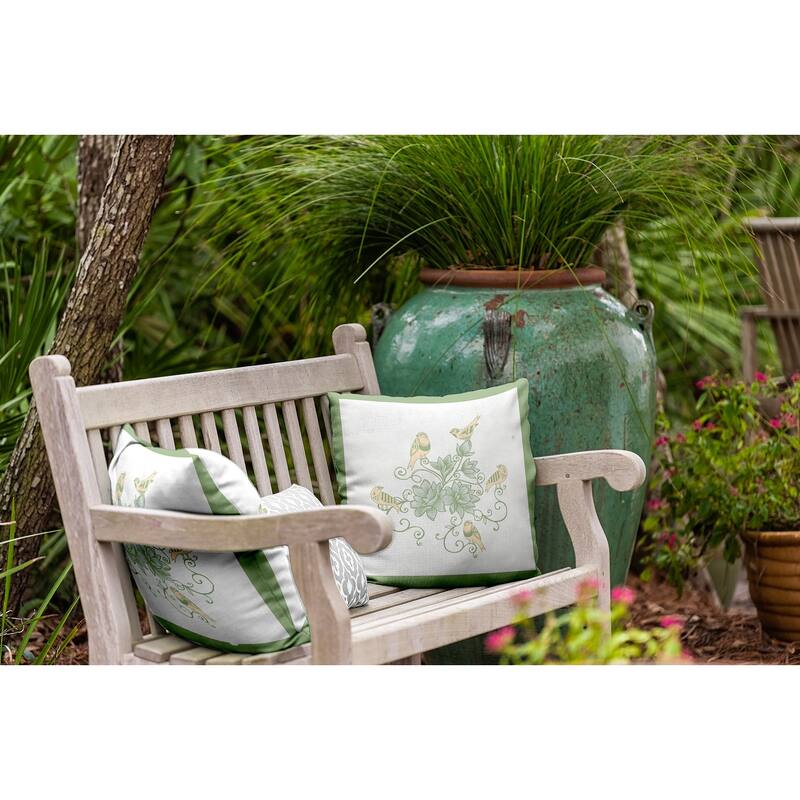 Birds And Flowers Decorative Throw Pillow