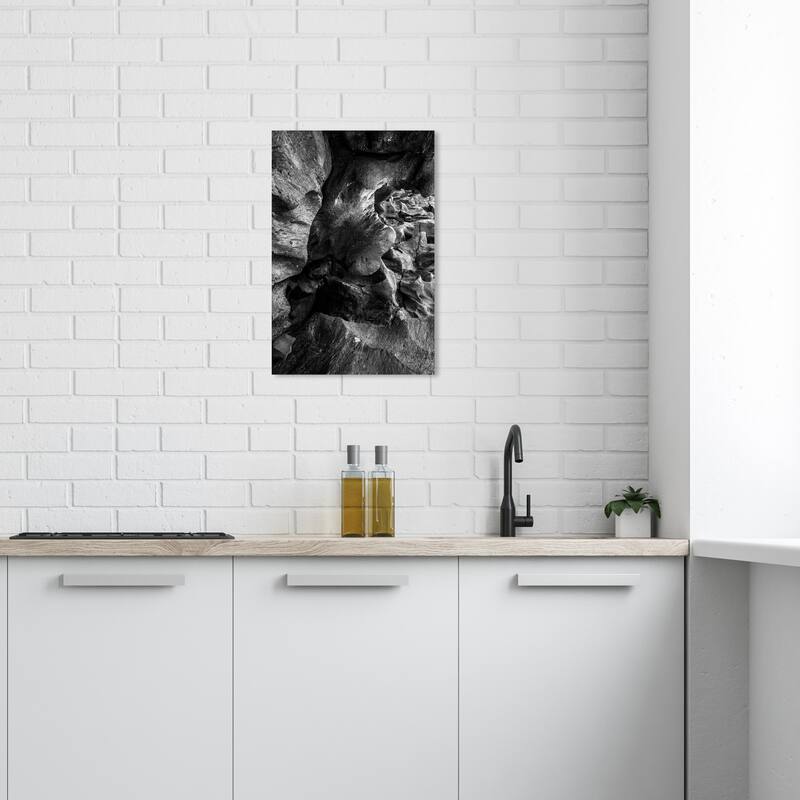 Wynwood Studio Canvas Abstract Rock Textures Black and Modern & Contemporary Wall Art Canvas Print - 24 x 16