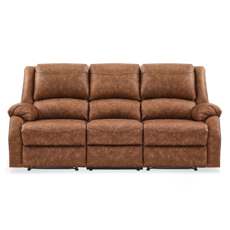 Manual Recliner,Faux Leather Reclining Sofa Set, 3-Seater Reclining Sofas For Living Room - 80.7"W X 37.4"D X 39.8"H