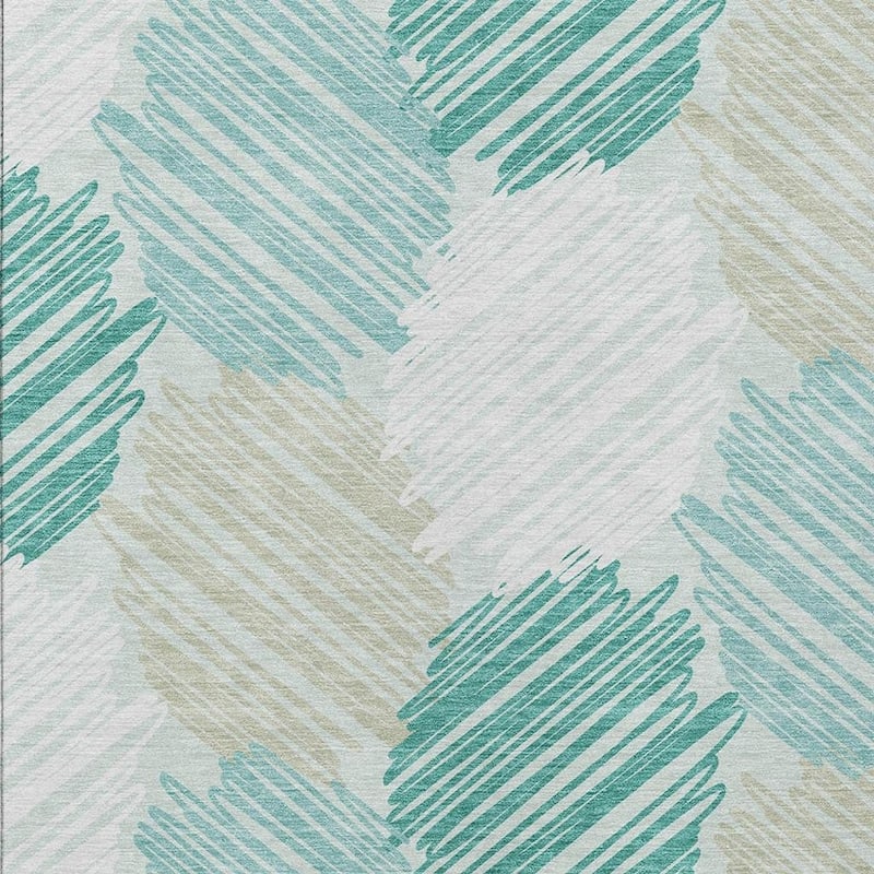 HomeRoots Geometric Transitional Rectangle Outdoor Rug