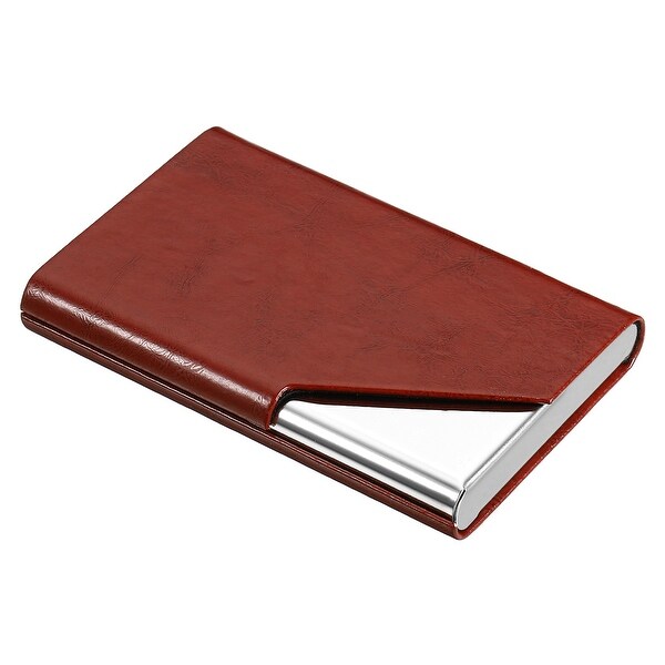PU Leather Business Card Holders Flip Slim Pocket Name Card Case