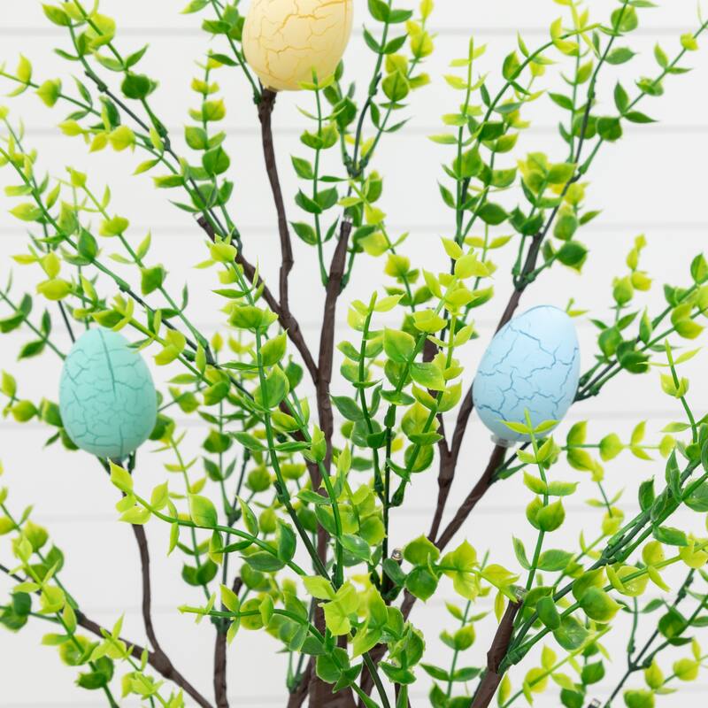 2-ft Pre-Lit Artificial Easter Egg Twig Tree with 24 LED Lights