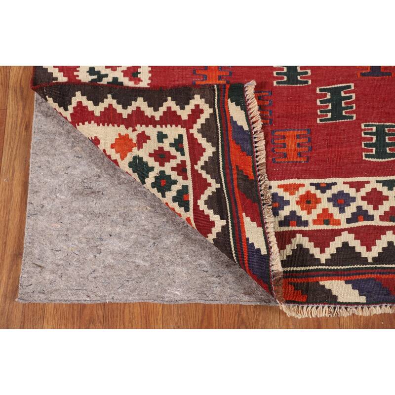 Kilim Qashqai Persian Vintage Rug Hand-Woven Wool Carpet - 5'0"x 7'9"