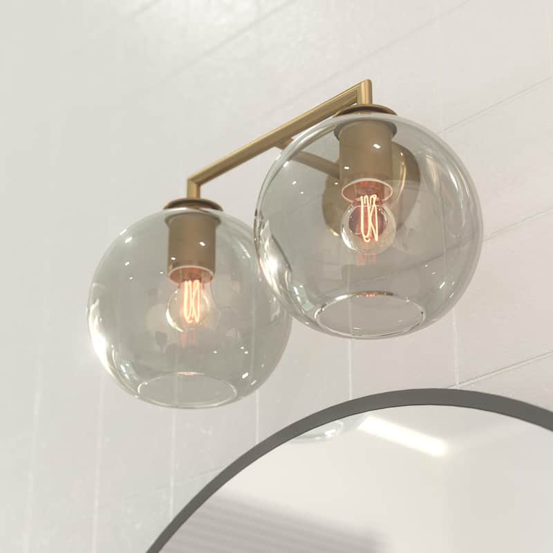 OROMA HOME Fernando 2-Light Globe Glass Bathroom Vanity Sconce