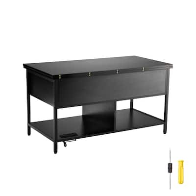 Modern Coffee Table with Storage Drawers, USB Ports & LED Lights - 39.37 x 19.69 x 21.73 in