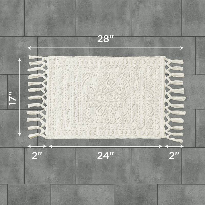 French Connection Nellore Fringe Cotton Bath Rug