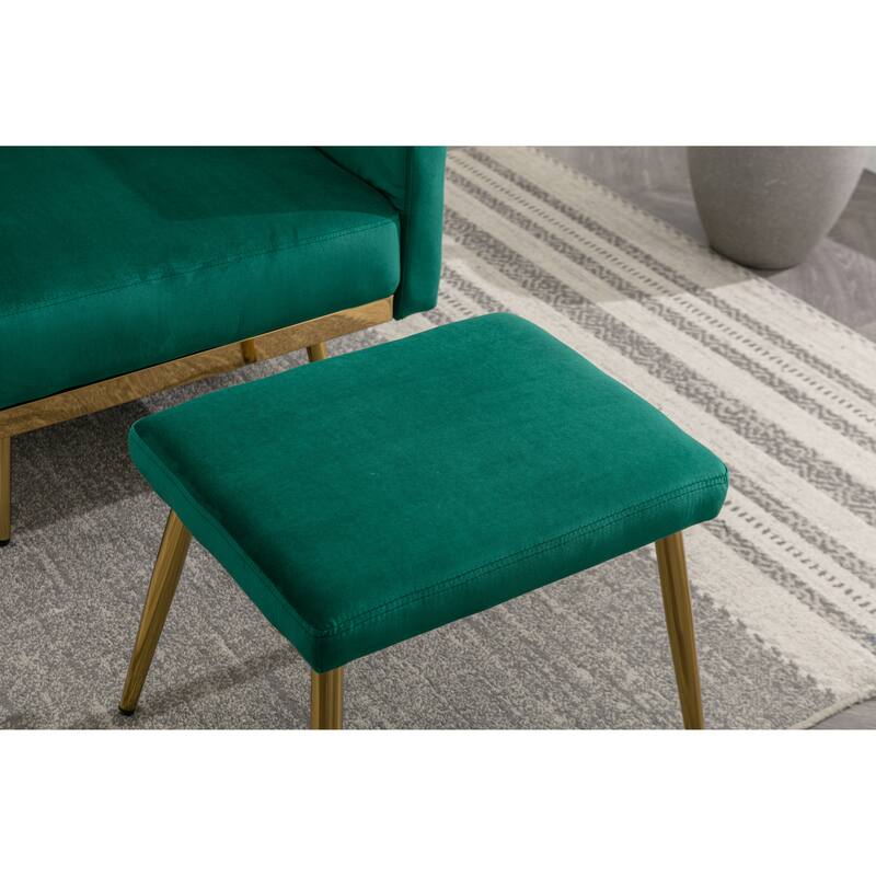 Bottom Tufted Accent Lounge Chair with Adjustable Arm and Back