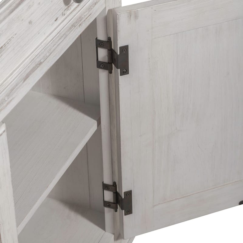 River Place Riverstone White & Tobacco Accent Cabinet