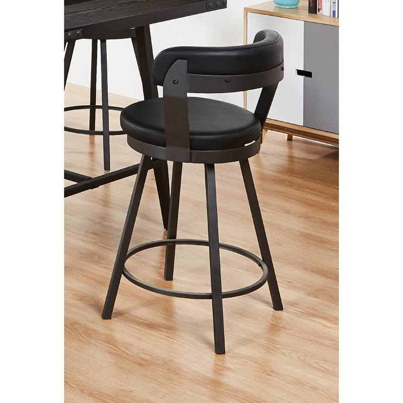 2pc Pub Height 360-degree Swivel Counter Height Chairs Bar Stool Padded Seats and Backs