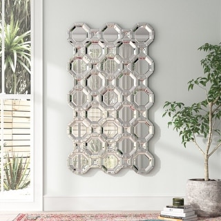 Allan Andrews Large Modern Beveled Crawford Wall Mirror