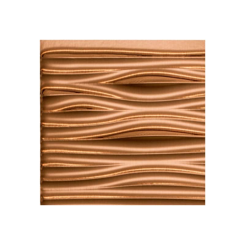 FASÄDE Waves Decorative Vinyl Backsplash Panel - 6x6 Inch Sample - Polished Copper