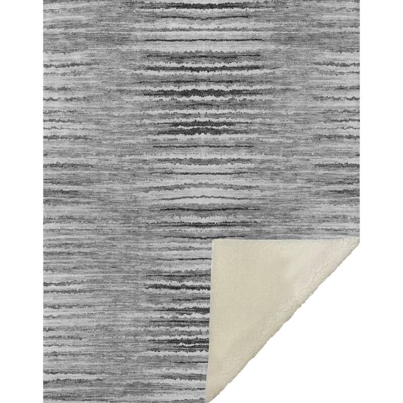 Premium Machine Washable Modern Prints Sherpa Throw Blanket
