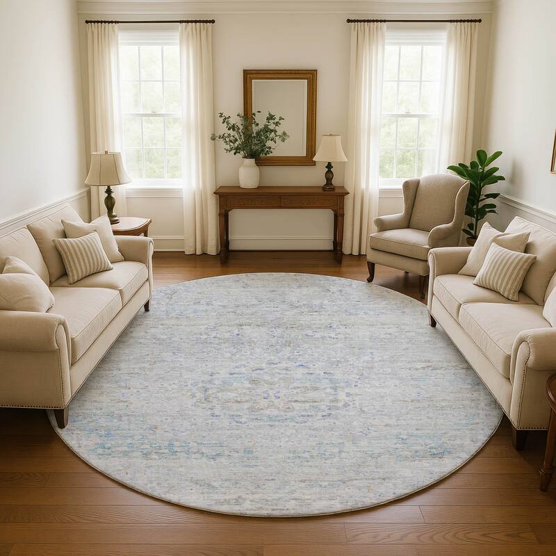 Premium Washable Super Soft Vintage Traditional Mayfield Rug - Beige - 8' x 8'