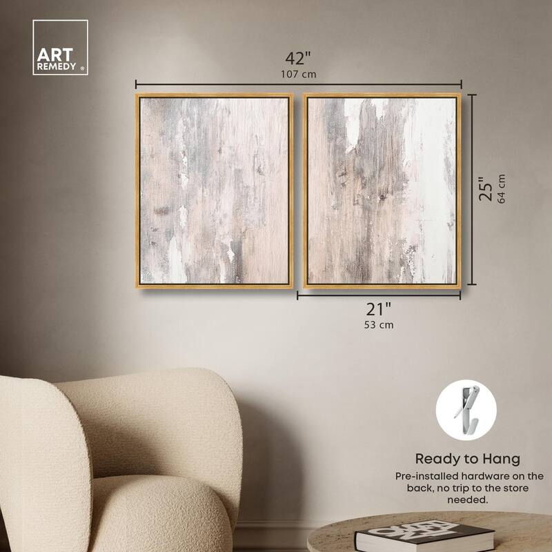 Striated Texture I Canvas Set of 2 by Art Remedy