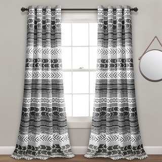 Lush Decor Hygge Geo Room Darkening Window Curtain Panel Pair
