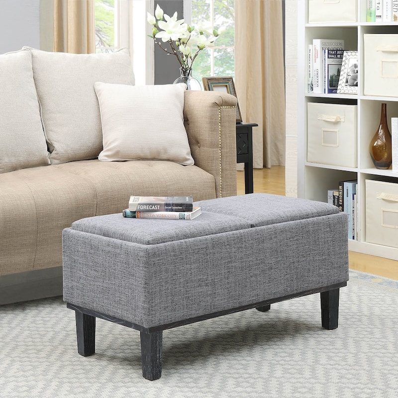 Storage Ottoman - Upholstered Footrest with Spacious Hidden Storage and Cushion Seat for Living Room Decor