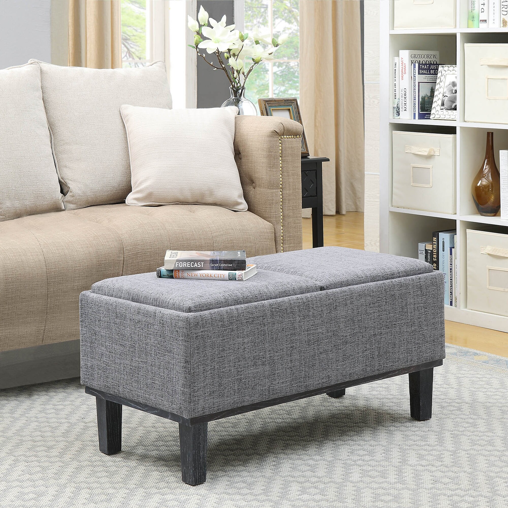 Strick and Bolton Nir Storage Ottoman with Reversible Trays