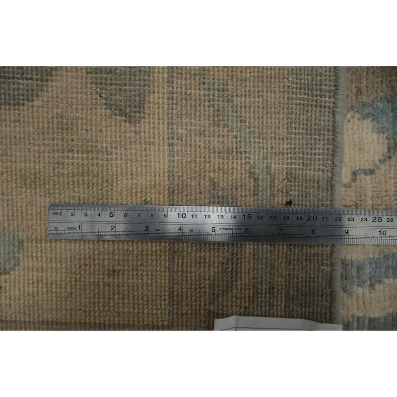 Hand Knotted Oriental 100% Wool Carpet Transitional All-Over Greys & Charcoal Oushak Area Rug - 13' 6'' X 9' 9''