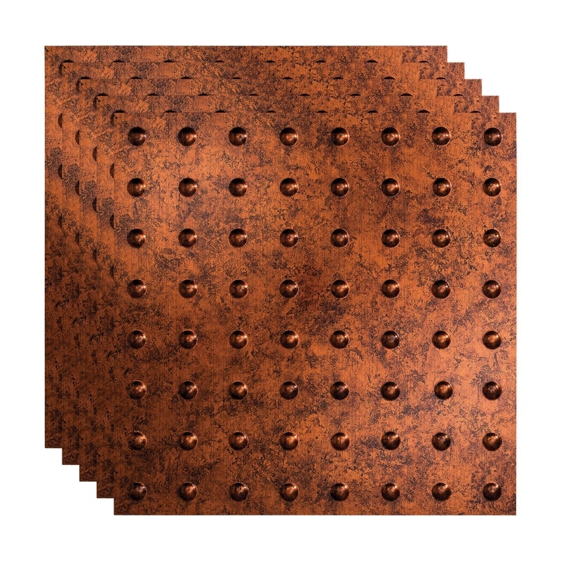 FASÄDE Dome Decorative Vinyl 2ft x 2ft Lay in Ceiling Panel in Moonstone Copper (5 Pack) - 5 Pack - Moonstone Copper
