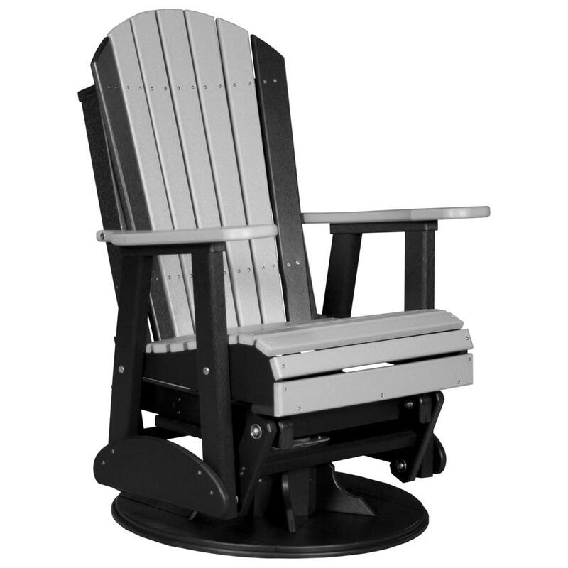 Poly Lumber Adirondack Swivel Glider Chair - Dove Gray & Black