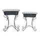 preview thumbnail 6 of 37, SAFAVIEH Hendrick Victorian Scroll Iron Outdoor Planter Set of 2. - 28.4" W x 15.4" D x 32.7 H