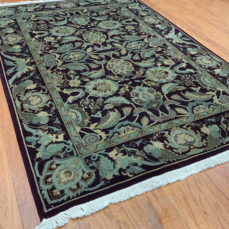 HERAT ORIENTAL Handmade William Morris Wool Rug - 4'2" x 6'2"