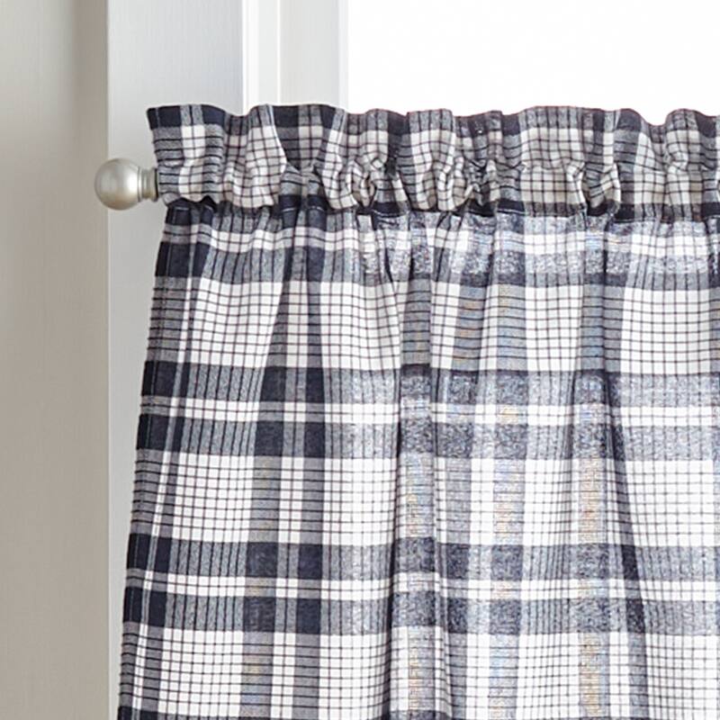 Curtainworks Seaton Plaid Kitchen Curtain Valance and Tier Pair Curtain Collection